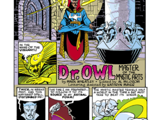 Marvel Fanfare #31. Doctor Strange in &ldquo;Dr. Owl Master of the Mystic Arts&rdquo;, pg. 1; pencils and inks, Mark Wheatley; Astral Projection