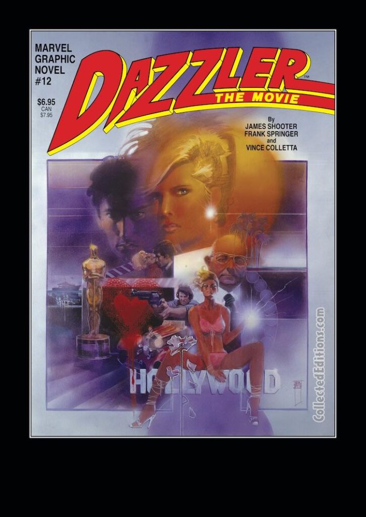 Marvel Graphic Novel #12 – Dazzler: The Movie cover; pencils and inks, Bill Sienkiewicz