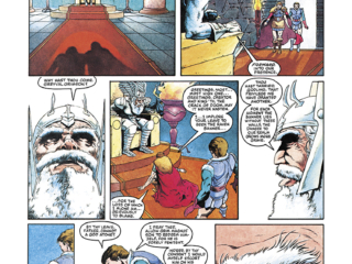 Marvel Graphic Novel #15, pg. 21; pencils and inks, Charles Vess Marvel Graphic Novel #15, pg. 21; pencils and inks, Charles Vess; Odin, Greyval Grimson; Magnus Grimson, Tales of Asgard, The Raven Banner