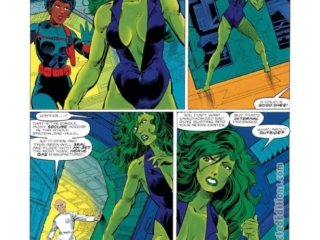 Marvel Graphic Novel #18 &ndash;&nbsp;The Sensational She-Hulk, pg. 52; pencils, John Byrne; inks, Kim DeMulder; Jennifer Walters, Misty Knight