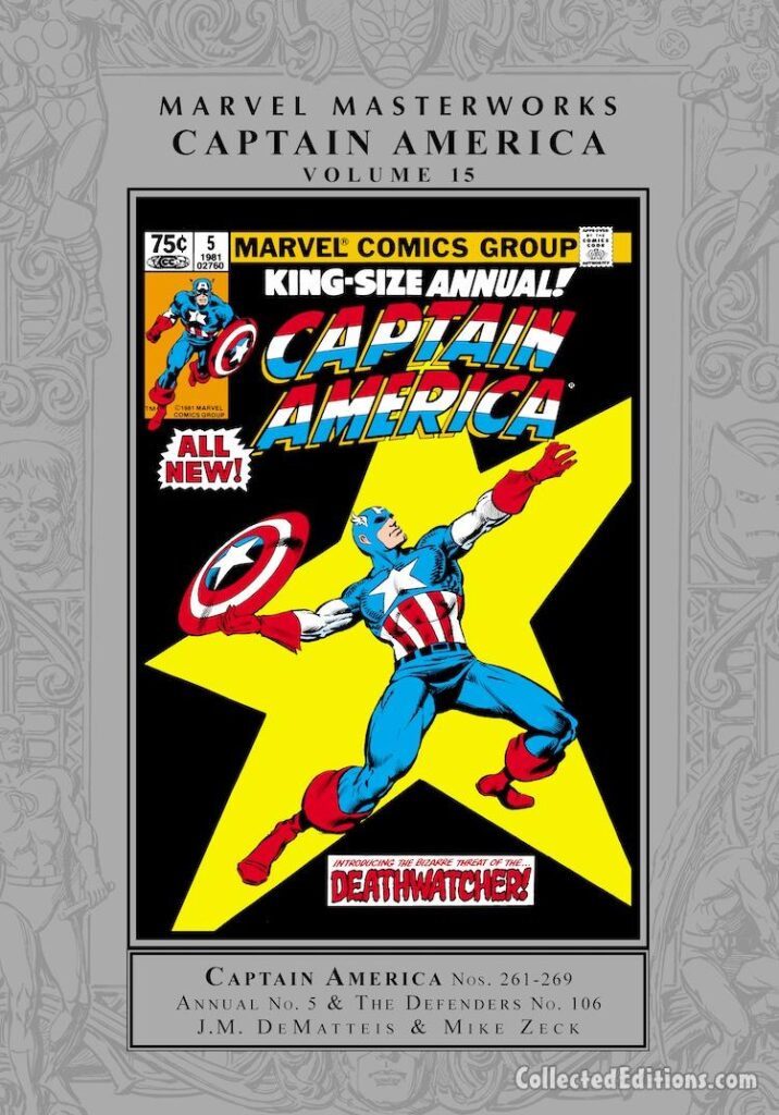 Marvel Masterworks: Captain America Vol. 15 HC – Regular Edition dust jacket cover