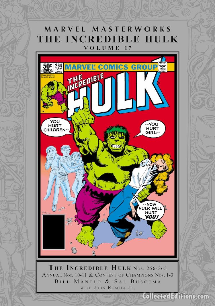 Marvel Masterworks: Incredible Hulk Vol. 17 HC – Regular Edition dust jacket cover