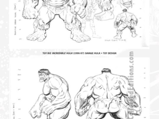 Marvel Universe by Arthur Adams Omnibus HC bonus content: Toy Biz Incredible Hulk toy design/character turnaround
