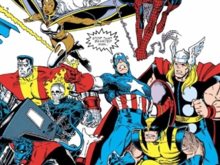 Marvel Universe by Arthur Adams Omnibus HC &ndash;&nbsp;Regular Edition dust jacket cover Marvel Holiday Special Captain America stop that bearded man Santa Claus