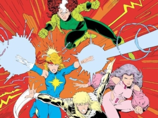 Marvel Universe by Arthur Adams Omnibus HC &ndash;&nbsp;Variant Edition dust jacket cover, X-Men, Psylocke, Longshot, Dazzler, Rogue