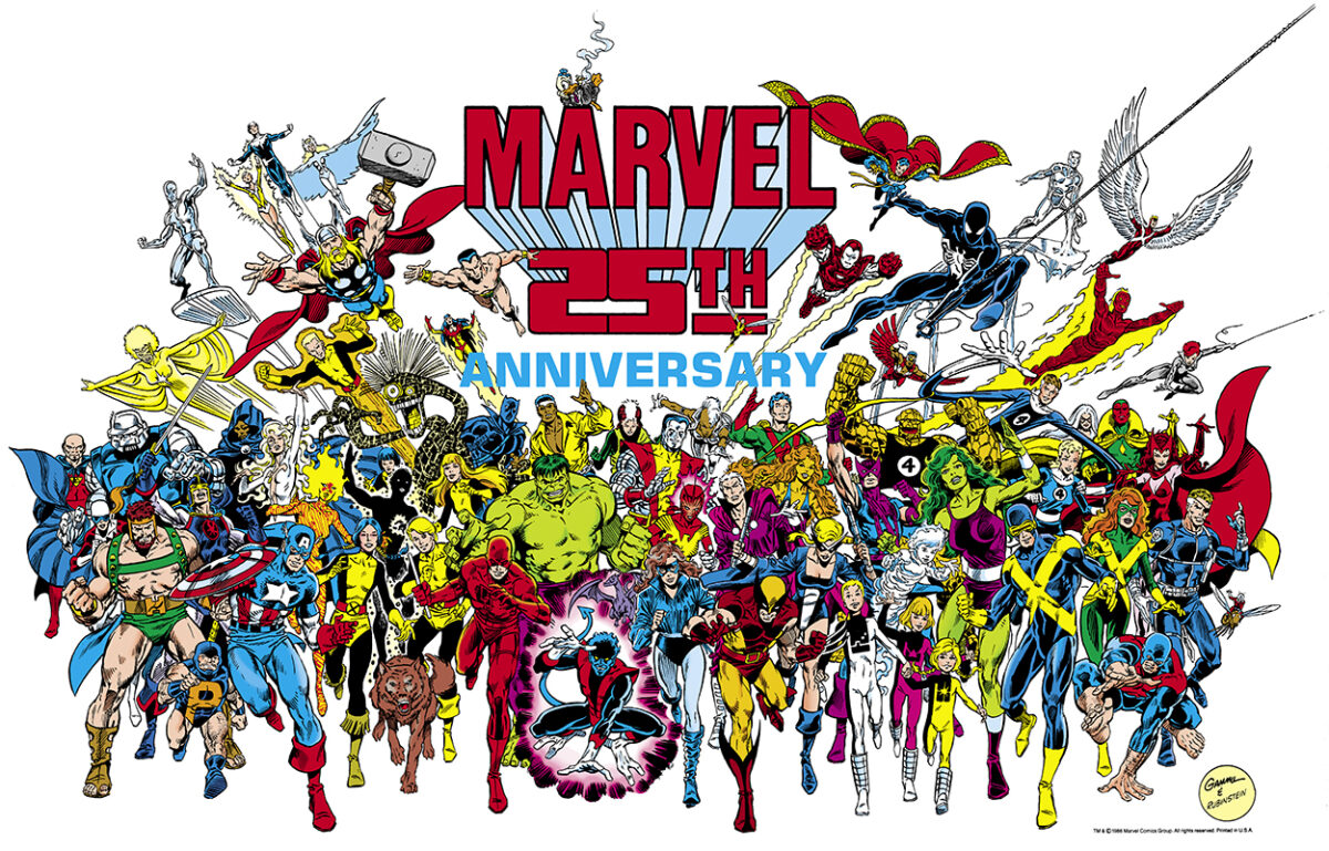 Marvel 25th Anniversary Poster; pencils, Kerry Gammill; inks, Joe Rubinstein