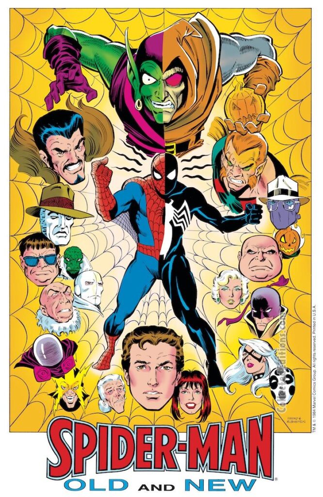 Marvel Poster, 1983, “Spider-Man: Old and New”, pencils and inks, Ron Frenz; Peter Parker, Green Goblin, Hobgoblin, Puma, Black Cat