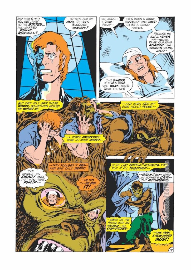 Marvel Spotlight #2, pg. 19; pencils and inks, Mike Ploog; Philip Russell, Jack Russell, origin, first appearance, Werewolf by Night, mother Laura Russell