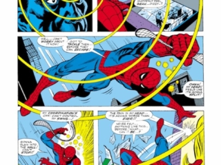 Marvel Super-Heroes #14, pg. 3; pencils, Ross Andru; pencils and inks, Bill Everett; Spider-Man, Sorcerer, first appearance, tryout issue