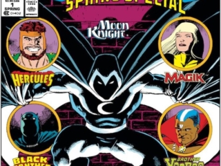 Marvel Super-Heroes #1 cover; pencils and inks, Jim Lee; Spring Special, Moon Knight, Magik, Hercules, Black Panther, Speedball, Marvel Masterworks Brother Voodoo