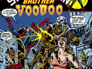 Marvel Team-Up #24 cover; pencils, Gil Kane; inks, John Romita Sr.; Spider-Man, Brother Voodoo, Moondog is another name for Murder
