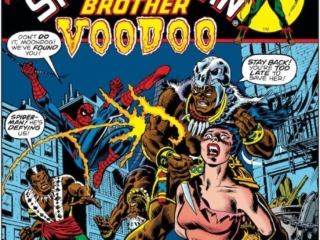 Marvel Team-Up #24 cover; pencils, Gil Kane; inks, John Romita Sr.; Spider-Man, Brother Voodoo, Moondog is another name for Murder