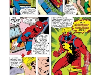 Marvel Team-Up #65, pg. 6; pencils, John Byrne; inks, Dave Hunt; Spider-Man, Captain Britain, Brian Braddock