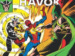 Marvel Team-Up #69 cover; pencils and inks, Dave Cockrum; Spider-Man, Havok, X-Men, Between the Pharaoh and the Force