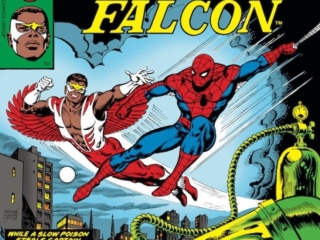 Marvel Team-Up #71 cover; pencils and inks, Ernie Chan; Spider-Man, Falcon, Sam Wilson, Captain America, When Dies a Legend