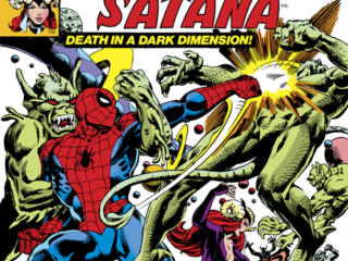 Marvel Team-Up #81 cover; pencils, Al Milgrom; inks, Steve Leialoha; Spider-Man, Satana, Death in a Dark Dimension