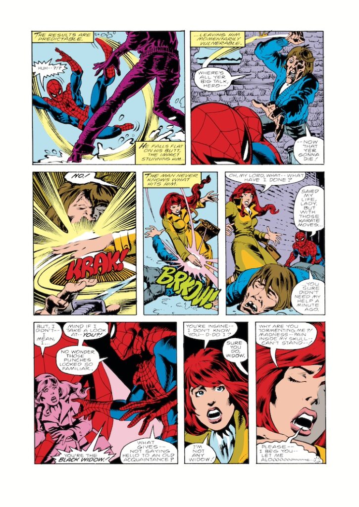 Marvel Team-Up #82, pg. 5; layouts, Sal Buscema; pencils and inks, Steve Leialoha; Spider-Man; Black Widow