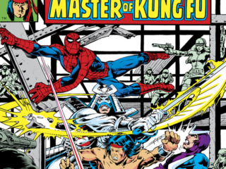 Marvel Team-Up #84 cover; pencils and inks, Steve Leialoha; Spider-Man, Master of Kung Fu, Shang-Chi, Silver Samurai, Boomerang