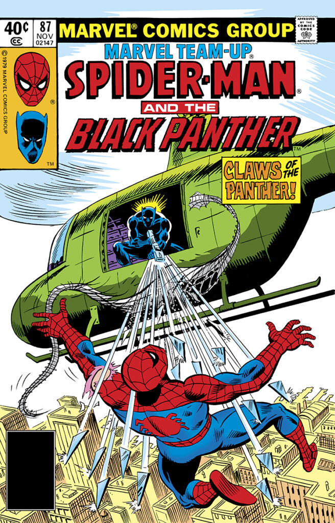 Marvel Team-Up #87 cover; pencils and inks, Al Milgrom; Spider-Man, Black Panther, Claws of the Panther