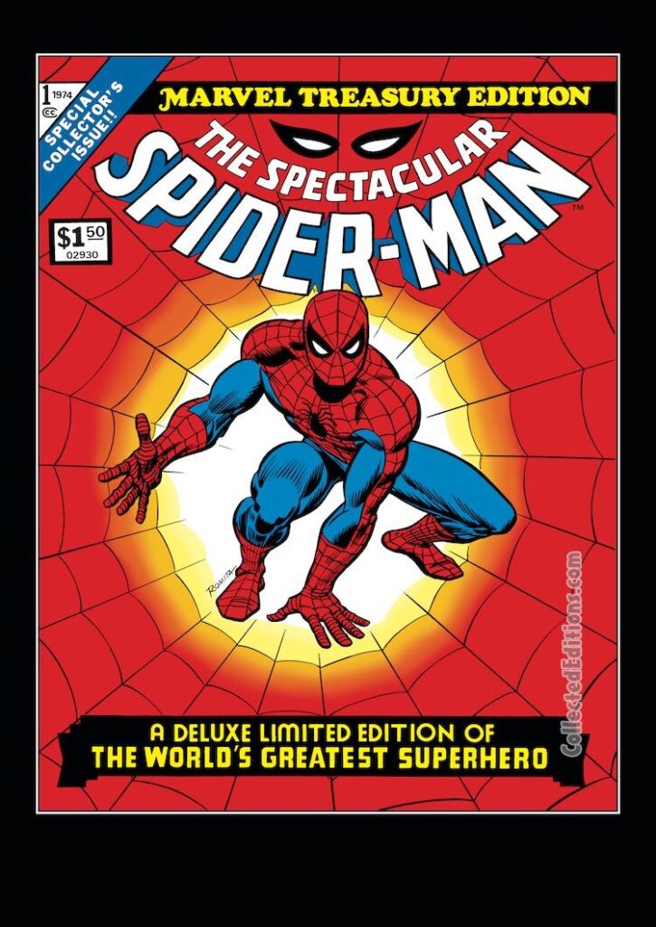 Marvel Treasury Edition #1 cover; pencils and inks, John Romita; Spectacular Spider-Man reprint, tabloid