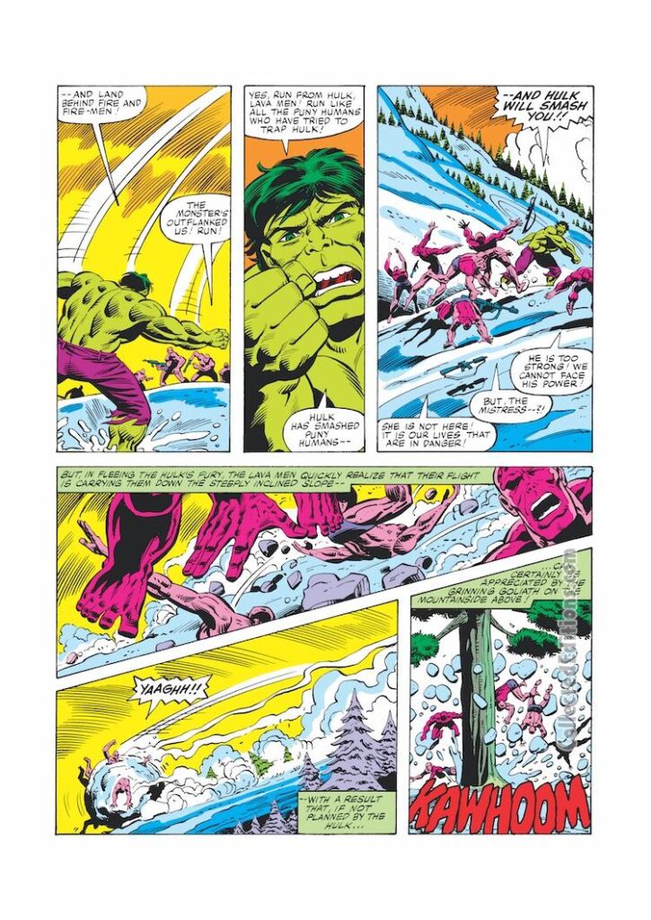 Marvel Treasury Edition #25, pg. 17; pencils, Herb Trimpe; inks, Bruce Patterson; Winter Olympics 1980, Moscow, Hulk, Spider-Man