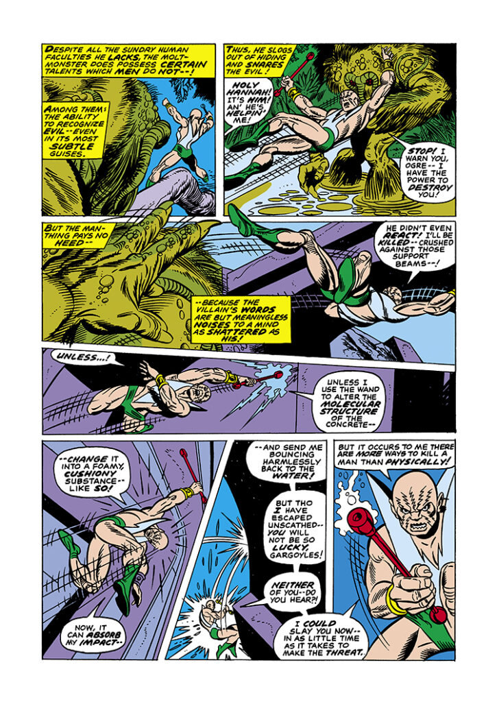 Marvel Two-In-One #1, pg. 11; pencils, Gil Kane; inks, Joe Sinnott; Molecule Man, Man-Thing, Thing, Ben Grimm