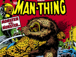 Marvel Two-In-One #1 cover; pencils, Gil Kane; inks, John Romita; Man-Thing, Thing, Ben Grimm, Ted Sallis, While a World Trembles, Monster vs. Monster