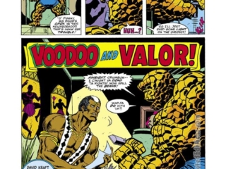 Marvel Two-In-One #41, pg. 1; layouts, Ron Wilson; pencils and inks, Pablo Marcos; Brother Voodoo and Valor, The Thing team-up, David Anthony Kraft