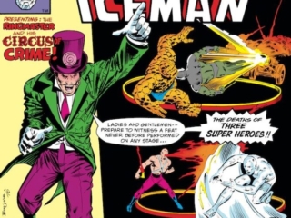 Marvel Two-In-One #76 cover; pencils, Jerry Bingham; inks, Joe Sinnott; Thing, Iceman, Ringmaster and his Circus of Crime, Giant-Man, Hank Foster, Black Goliath