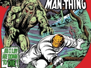 Marvel Two-In-One #77 cover; pencils, Ron Wilson; inks, Bob Wiacek; Man-Thing, Ben Grimm, As I Lay Me Down to Die, Sgt. Fury and His Howling Commandoes