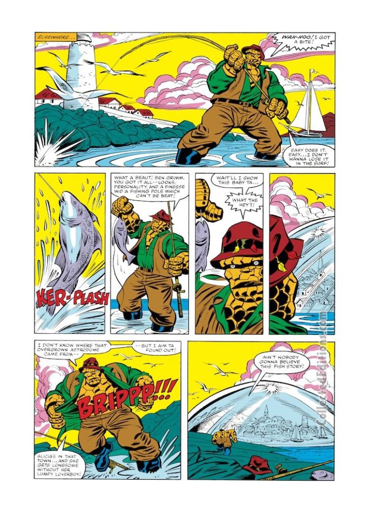 Marvel Two-In-One #79, pg. 11; pencils, Ron Wilson; inks, Chic Stone; Thing, Ben Grimm fishing