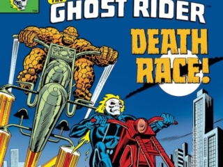 Marvel Two-In-One #80 cover; pencils, Ron Wilson; inks, Chic Stone; Thing, Ghost Rider, Johnny Blaze, Death Race