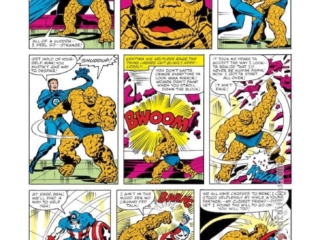 Marvel Two-In-One #82, pg. 6; pencils, Ron Wilson; inks, Chic Stone; Thing, Reed Richards, Mister Fantastic, Captain America, Virus X