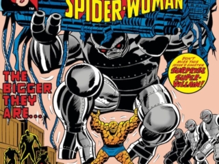 Marvel Two-In-One #85 cover; pencils, Ron Wilson; inks, Chic Stone; Thing, Spider-Woman; Jessica Drew, surprise super-villain, the bigger they are, the final fate of Giant-Man, Bill Foster