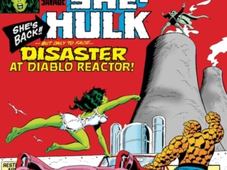 Marvel Two-In-One #88 cover; pencils, Alan Kupperberg; inks, Frank Giacoia; Thing, She-Hulk, Savage, Disaster at the Diablo Reactor, The Negator, nuclear power meltdown