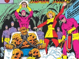 Marvel Two-In-One #89 cover; pencils, Alan Kupperberg; inks, Rick Magyar; Thing, Human Torch, Johnny Storm, The Last Word, Ultima