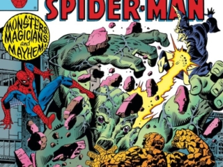 Marvel Two-In-One #90 cover; layout, Ed Hannigan; pencils and inks, Al Milgrom; Thing, Spider-Man, Monsters, Magicians, Mayhem