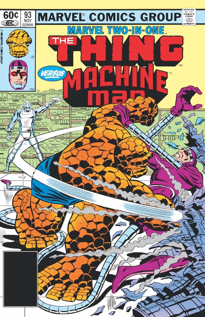 Marvel Two-In-One #93 cover; pencils, Ron Wilson; inks, Chic Stone; Thing, Versus Machine Man, Ultra