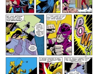 Marvel Fanfare #3, pg. 24; pencils, Trevor Von Eeden; inks, Joe Rubinstein; Hawkeye solo story; El Aguila