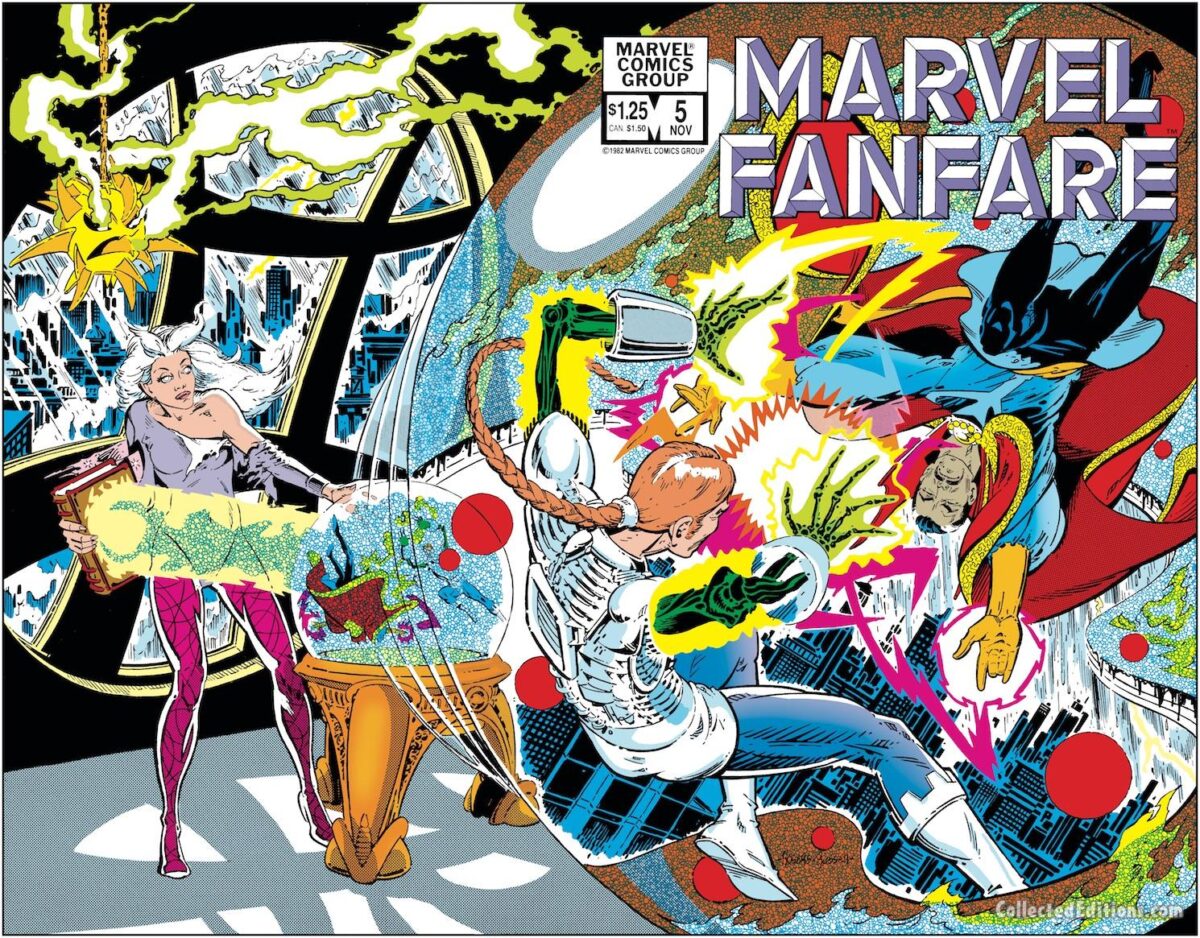 Marvel Fanfare #5 cover; pencils, Marshall Rogers; inks, P. Craig Russell; wraparound cover, Doctor Strange, Clea, Nicodemus