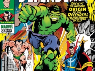 Marvel Feature #1 cover; pencils and inks, Neal Adams; first appearance The Defenders, Doctor Strange, Silver Surfer, Incredible Hulk