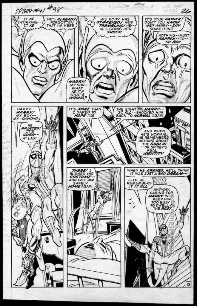 Marvel Masterworks: Amazing Spider-Man Vol. 10 bonus: ASM #98, pg. 19 unfinished art by Gil Kane
