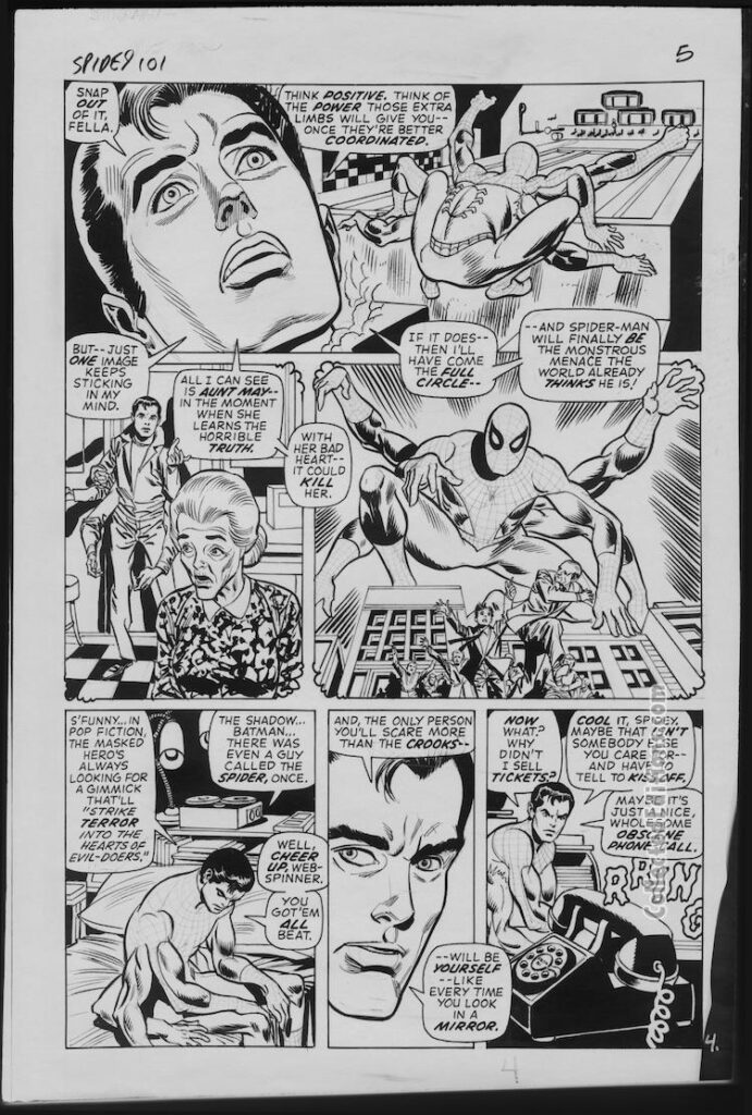 Marvel Masterworks: Amazing Spider-Man Masterworks Vol. 11 HC bonus: ASM #101, pg. 4 record negative; art by Gil Kane and Frank Giacoia