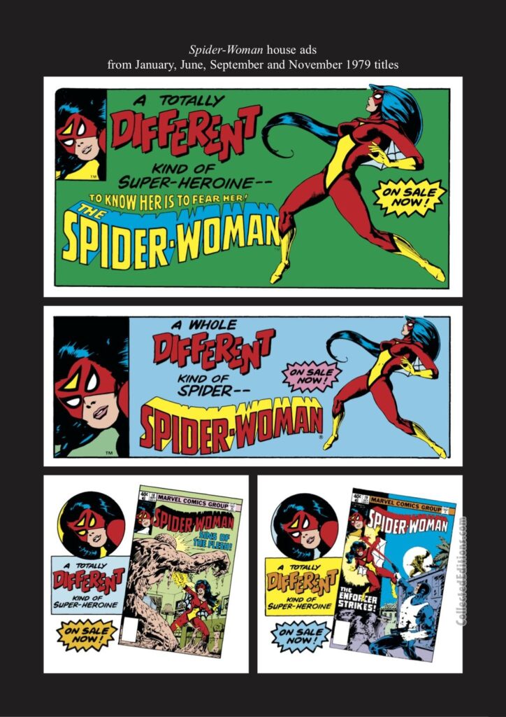Marvel Masterworks: Spider-Woman Vol. 2 bonus material – house ads