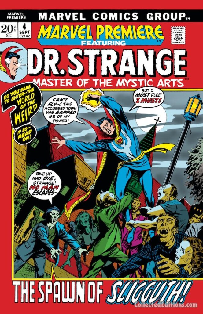 Marvel Premiere #4 cover; pencils, Barry Windsor-Smith; inks, Tom Palmer; The Spawn of Slugguth, Doctor Strange, Dr. Stephen Strange