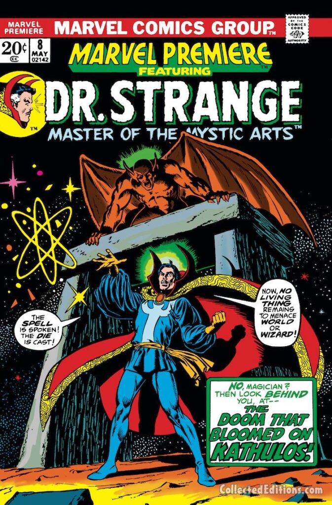 Marvel Premiere #8 cover; pencils, Jim Starlin; inks, uncredited; Kathulos, Doctor Strange