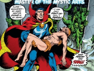 Marvel Premiere #9 cover; pencils and inks, Frank Brunner; Ancient One, The Creatures from the Crypt, Doctor Strange, Dr.