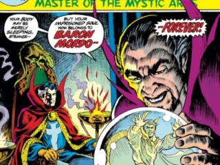 Marvel Premiere #11 cover; pencils and inks, Frank Brunner; Baron Mordo, Doctor Strange