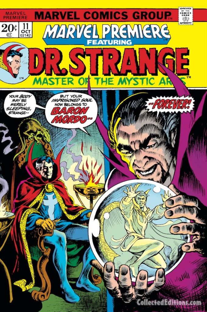 Marvel Premiere #11 cover; pencils and inks, Frank Brunner; Baron Mordo, Doctor Strange