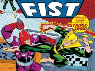 Marvel Premiere #18 cover; pencils, Gil Kane; inks, Jack Abel; Triple-Iron, Martial Arts mayhem, karate, kung fu, Iron Fist, Origin